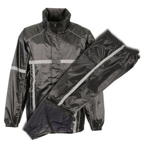 Milwaukee Performance MPM9510 Men's Black Water-Resistant Rain Suit with Hi Vis Reflective Tape - Milwaukee Performance Men's Rainsuits