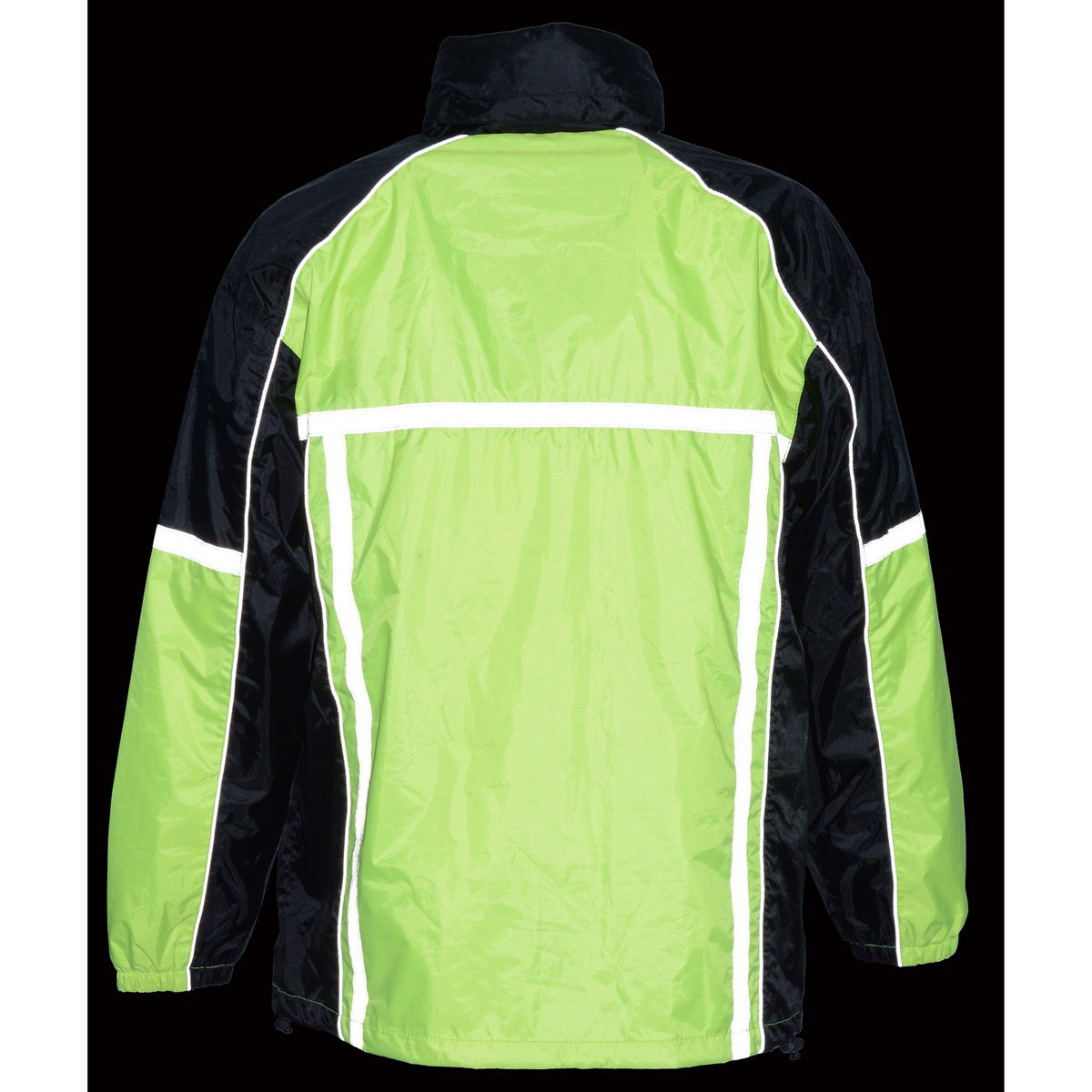 Milwaukee Performance MPM9510 Men's Black and Neon Green Water Resistant Rain Suit with Hi Vis Reflective Tape - Milwaukee Performance Men's Rainsuits