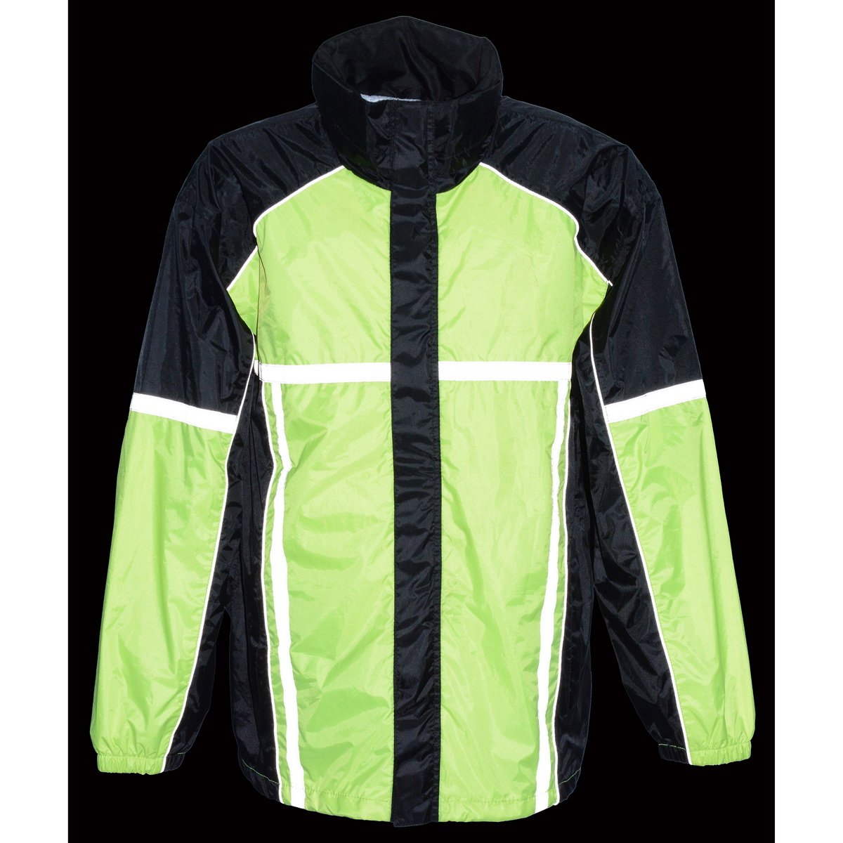 Milwaukee Performance MPM9510 Men's Black and Neon Green Water Resistant Rain Suit with Hi Vis Reflective Tape - Milwaukee Performance Men's Rainsuits
