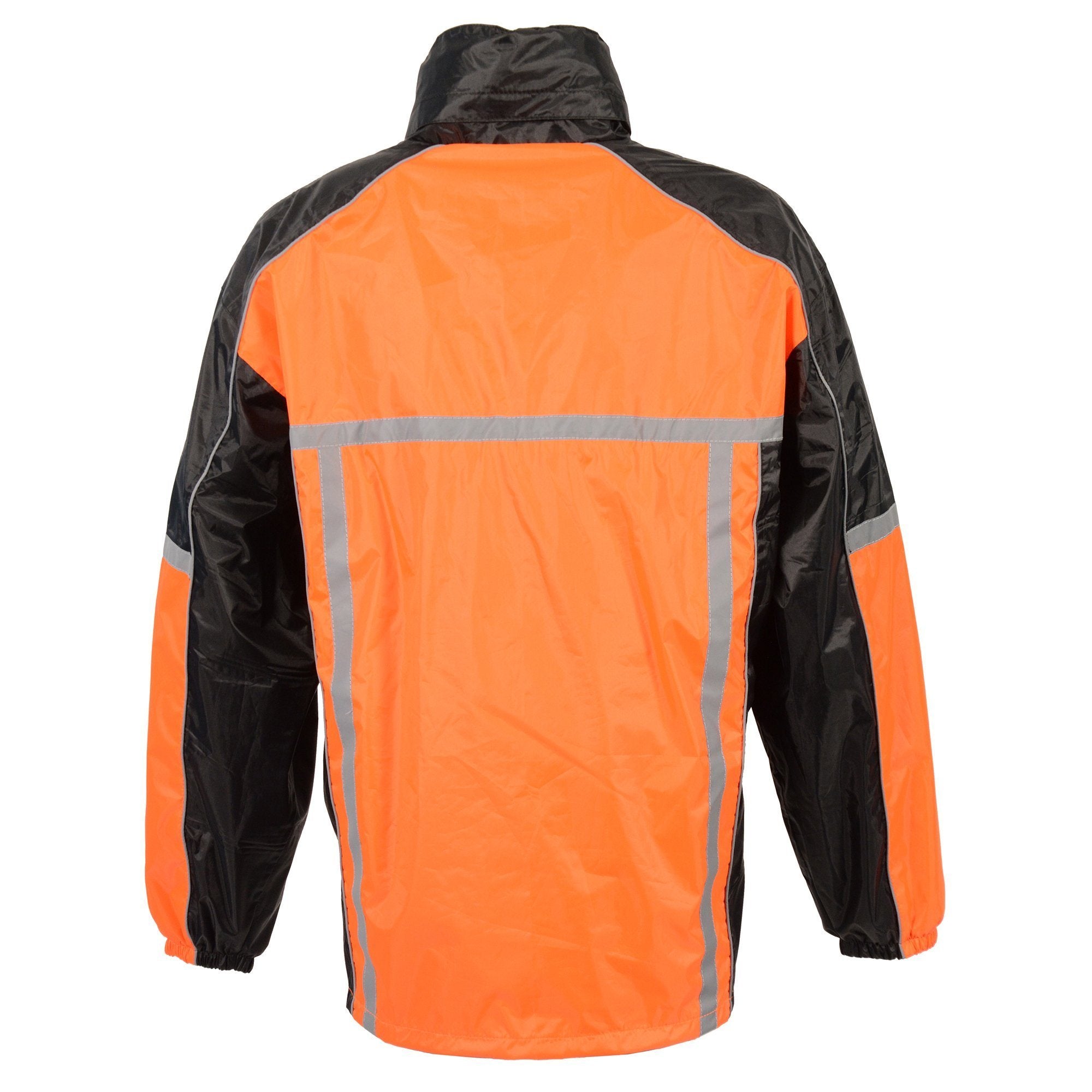 Milwaukee Performance MPM9510 Men's Black and Orange Water Resistant Rain Suit with Hi Vis Reflective Tape - Milwaukee Performance Men's Rainsuits