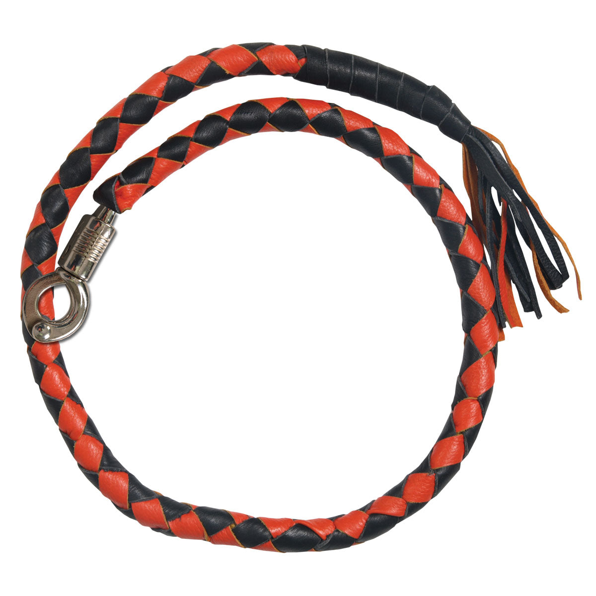Hot Leathers MWH1104 Get Back Genuine Black and Orange Leather Whip