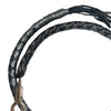 Hot Leathers MWH1105 ‘Get Back’ Genuine Black and Silver Leather Whip