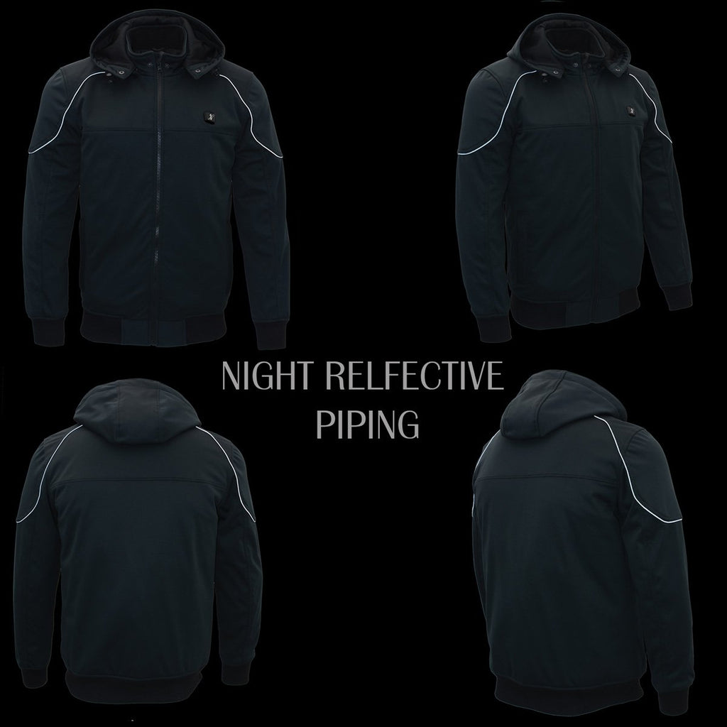 Nexgen Heat Men's Nxm1761set-'Igniter' Black 'Heated' Soft Shell Hooded Jacket (Rechargeable Battery Pack Included)