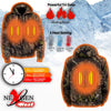 Nexgen Heat NXM1776SET Men's Heated Zipper Camouflaged Hoodie, Warming Camo Hoodie for Hunting w/ Battery