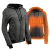 Nexgen Heat MPL2717DUAL Women's Grey Hoodie with Heating Elements (Battery Pack Included)
