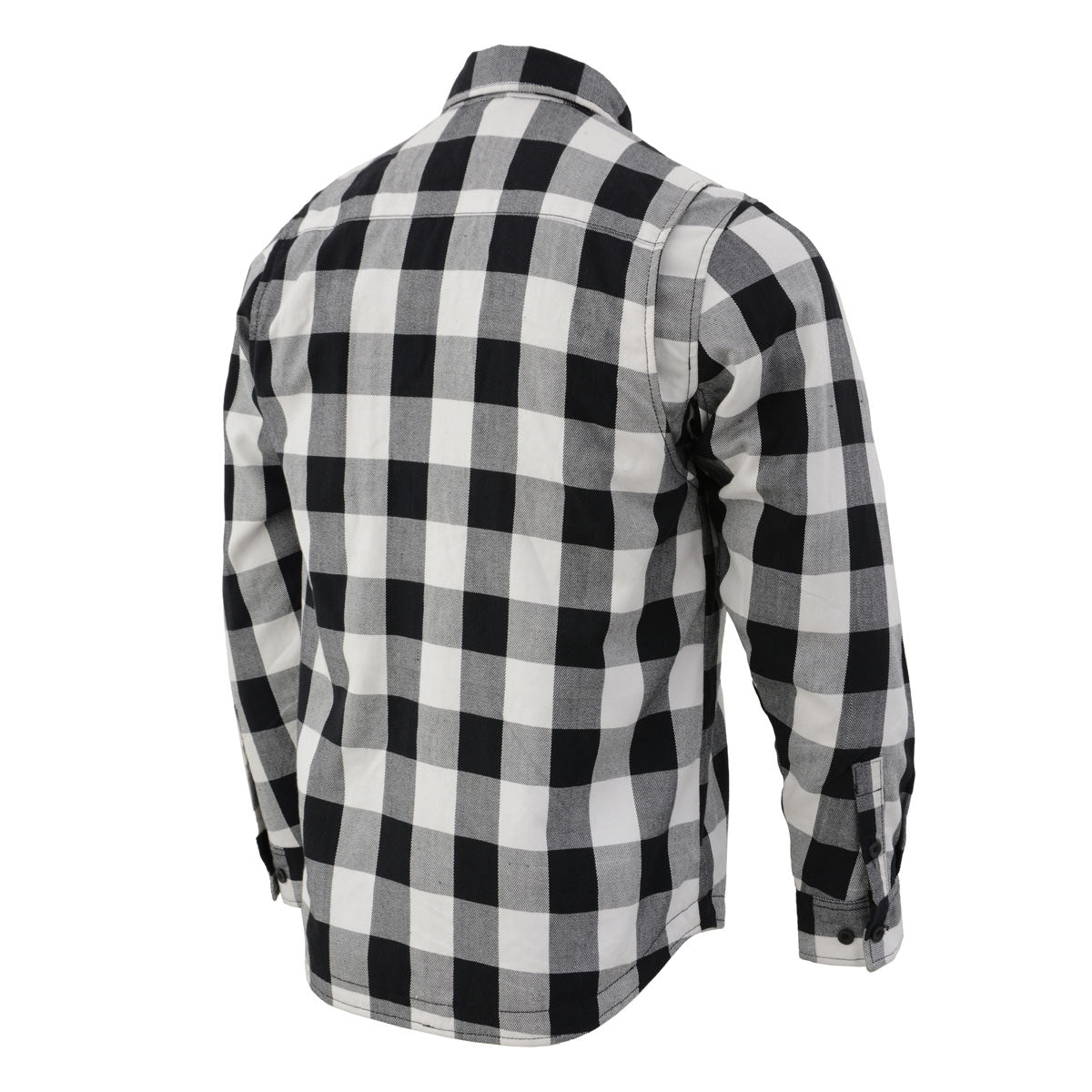 Nexgen Heat Men's Nxm1601set-'Riffraff' Black and White Heated Flannel Long Sleeve Shirt (Rechargeable Battery Pack Included)