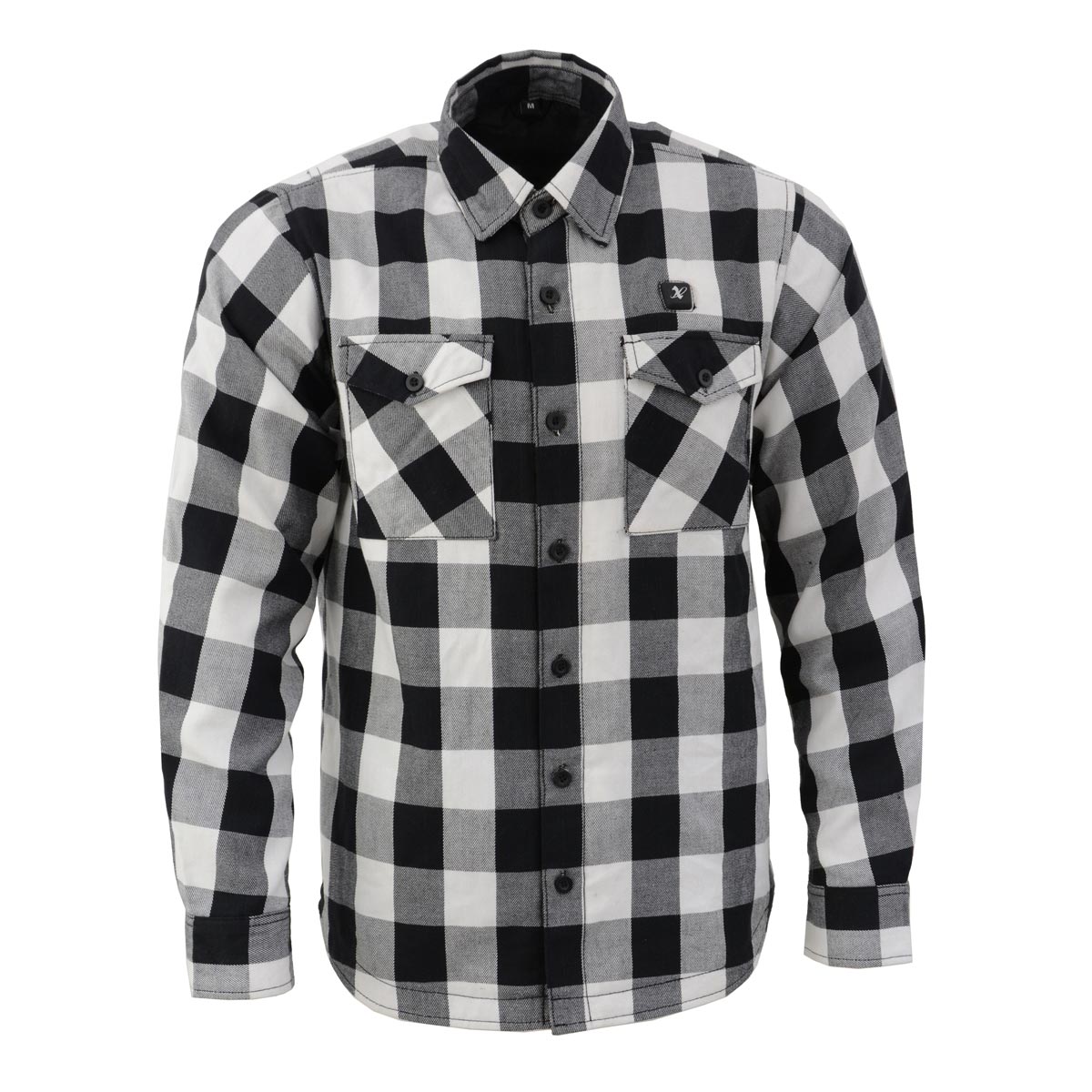 Nexgen Heat Men's Nxm1601set-'Riffraff' Black and White Heated Flannel Long Sleeve Shirt (Rechargeable Battery Pack Included)