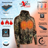 Nexgen Heat NXM1776SET Men's Heated Zipper Camouflaged Hoodie, Warming Camo Hoodie for Hunting w/ Battery