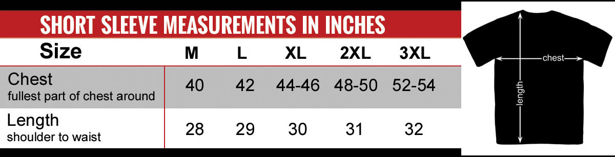 Size Chart Majestic Mens