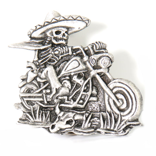 Hot Leathers Sombrero Skeleton Rider Pin