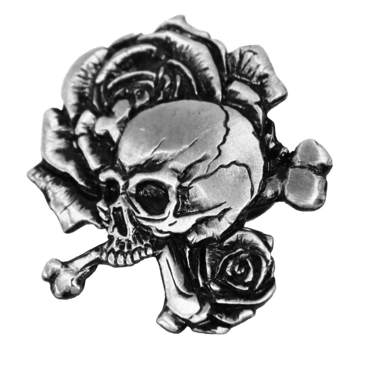 Hot Leathers Skull Roses Pin