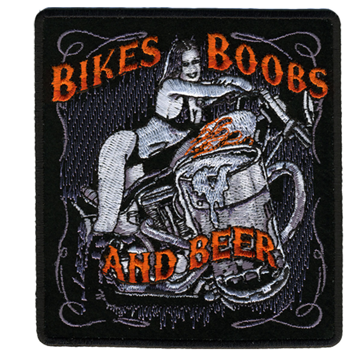 Hot Leathers Bikes, Boobs & Beer 4" x 5" Patch