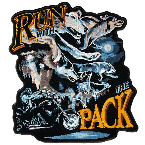 Hot Leathers Run With The Pack Wolf 5" x 5" Patch