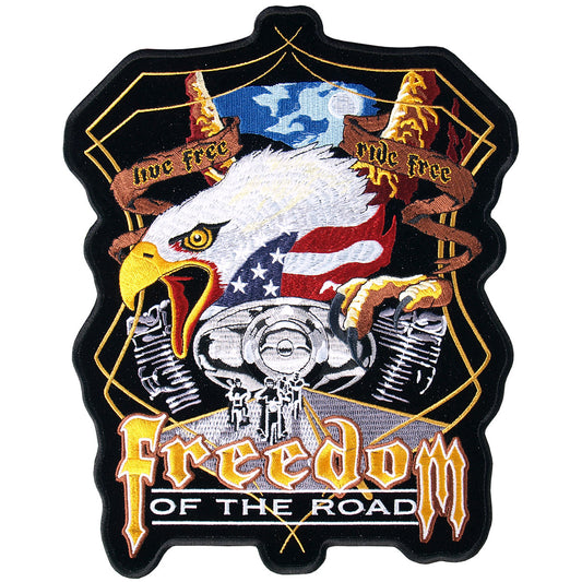 Hot Leathers PPA3957 Midnight Eagle Biker 9" x 11" Patch