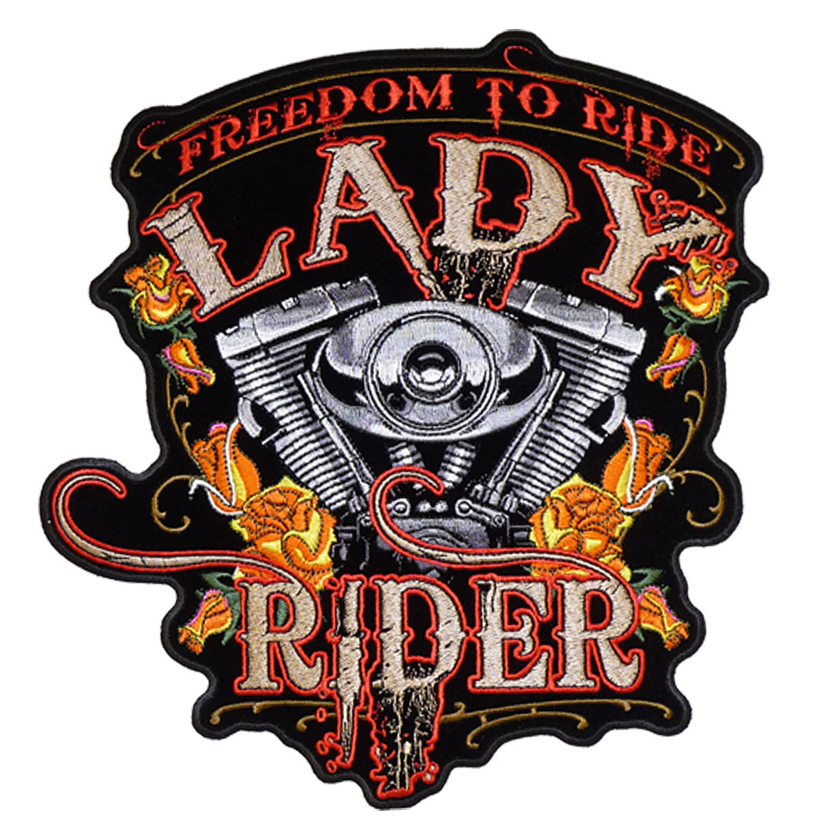 Hot Leathers Freedom to Ride Lady Rider 9" x 10" Patch