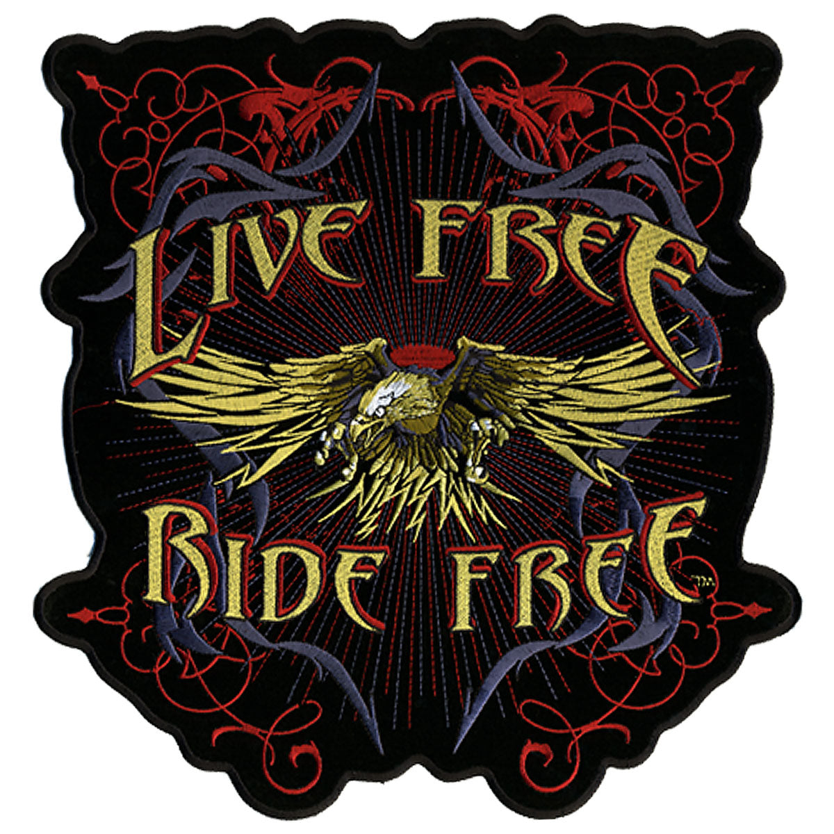 Hot Leathers PPA4017 Evil Eagle Live Free 12" x 12" Patch