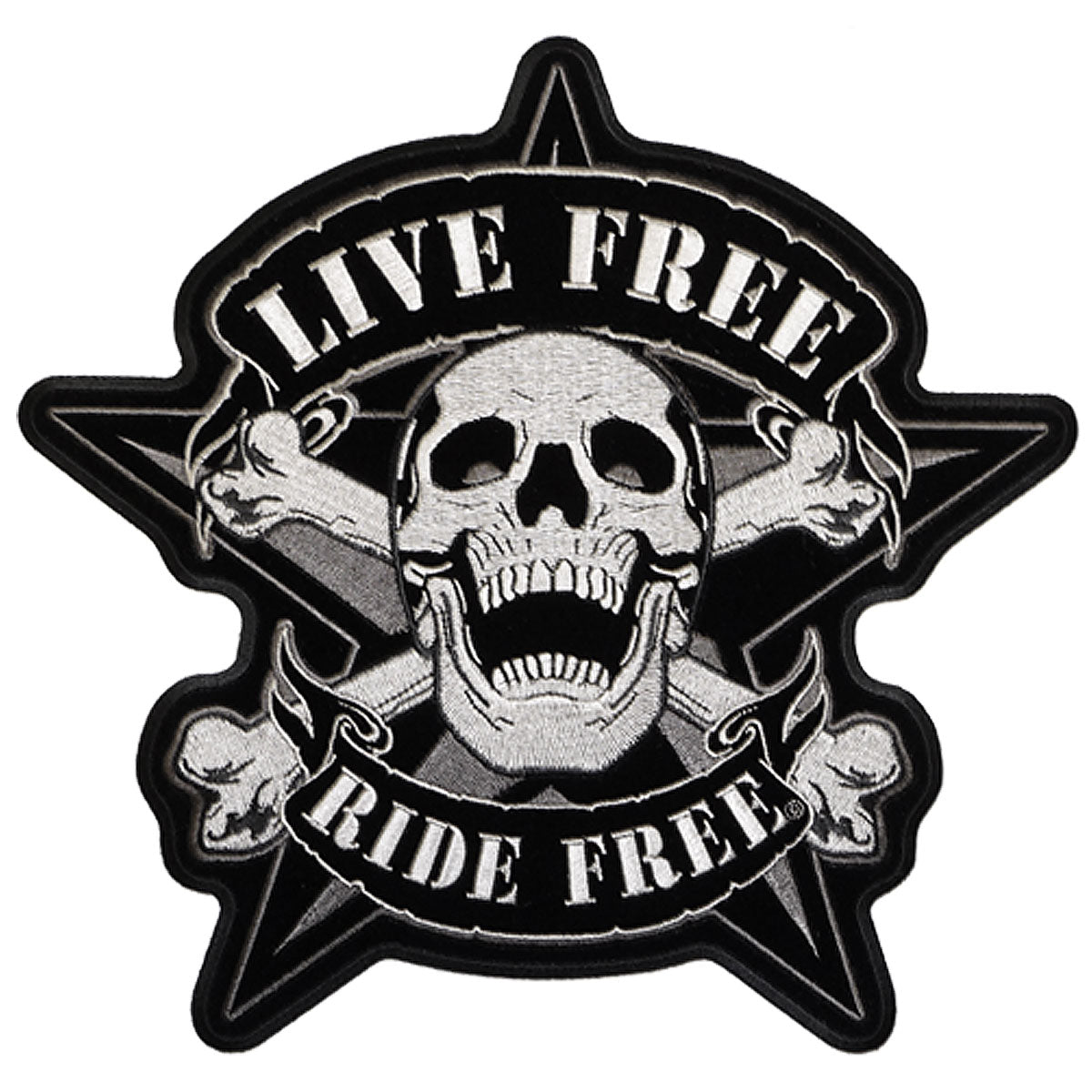 Hot Leathers PPA5108 Live Free Skull Biker 11" x 11" Patch