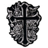 Hot Leathers PPA6667 Cross and Roses 7" x 9" Patch