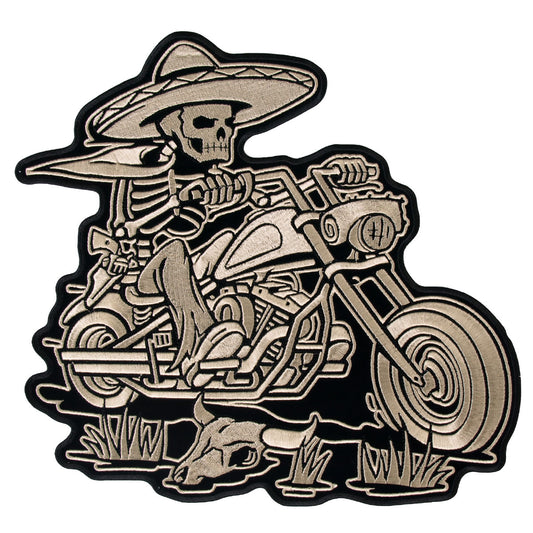Hot Leathers PPA6827 Sombrero Skeleton Rider 11" x 10" Patch