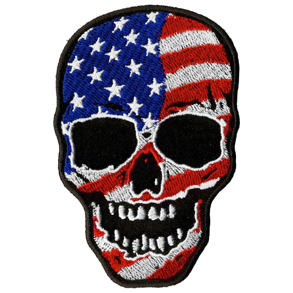 Hot Leathers 3" x 4" American Flag Skull Patch