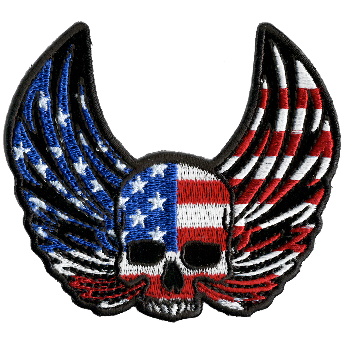 Hot Leathers PPA9780 Skull Wings Flag 4"x3" Patch