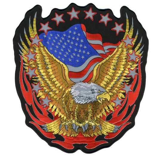 Hot Leathers Reflective Eagle 10" x 12" Patch
