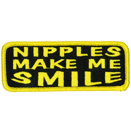Hot Leathers Nipples Make Me Smile 4" x 2" Patch