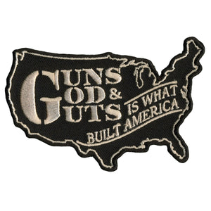 Hot Leathers PPL9367 Guns, God and Guts 4" x 3" Patch