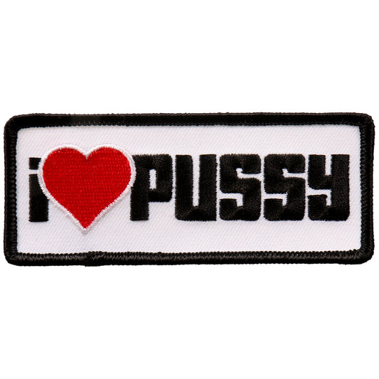 Hot Leathers I Heart Pussy 4"x2" Patch