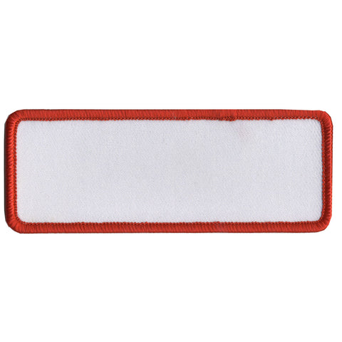 Hot Leathers PPP1006 Blank White with Red Trim 4" x 1.5" Patch