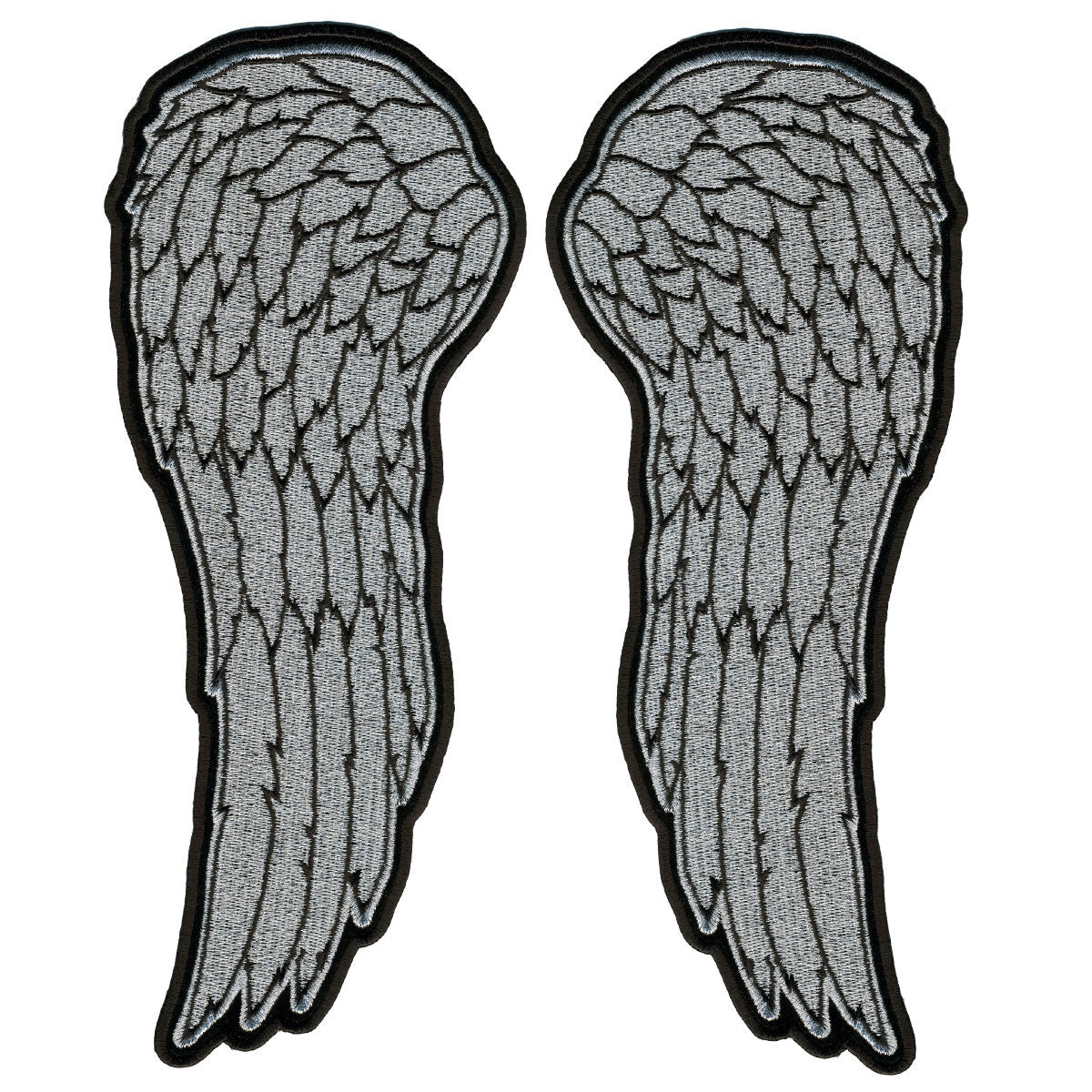 Hot Leathers PPS1041 10" Metallic Silver Angel Wings Patch
