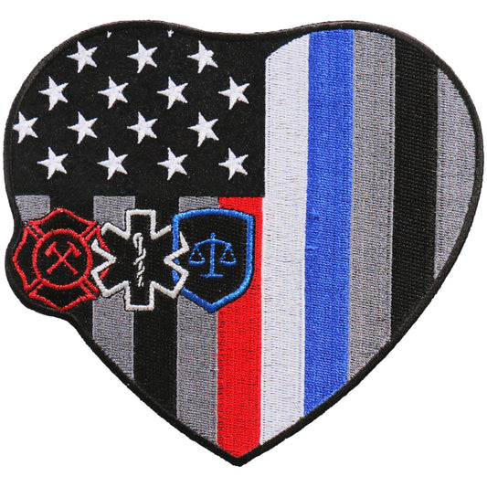 Hot Leathers 6" Heart First Responders Patch