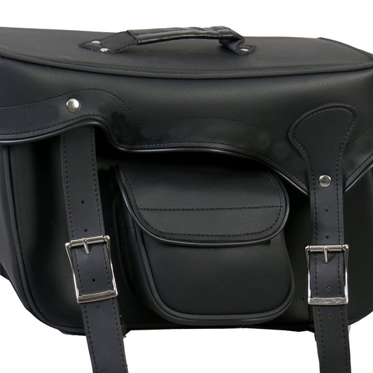 Hot Leathers Extra Large Saddle Bag with Concealed Carry Pocket and Reflective Piping 20X11X7 SDA1005