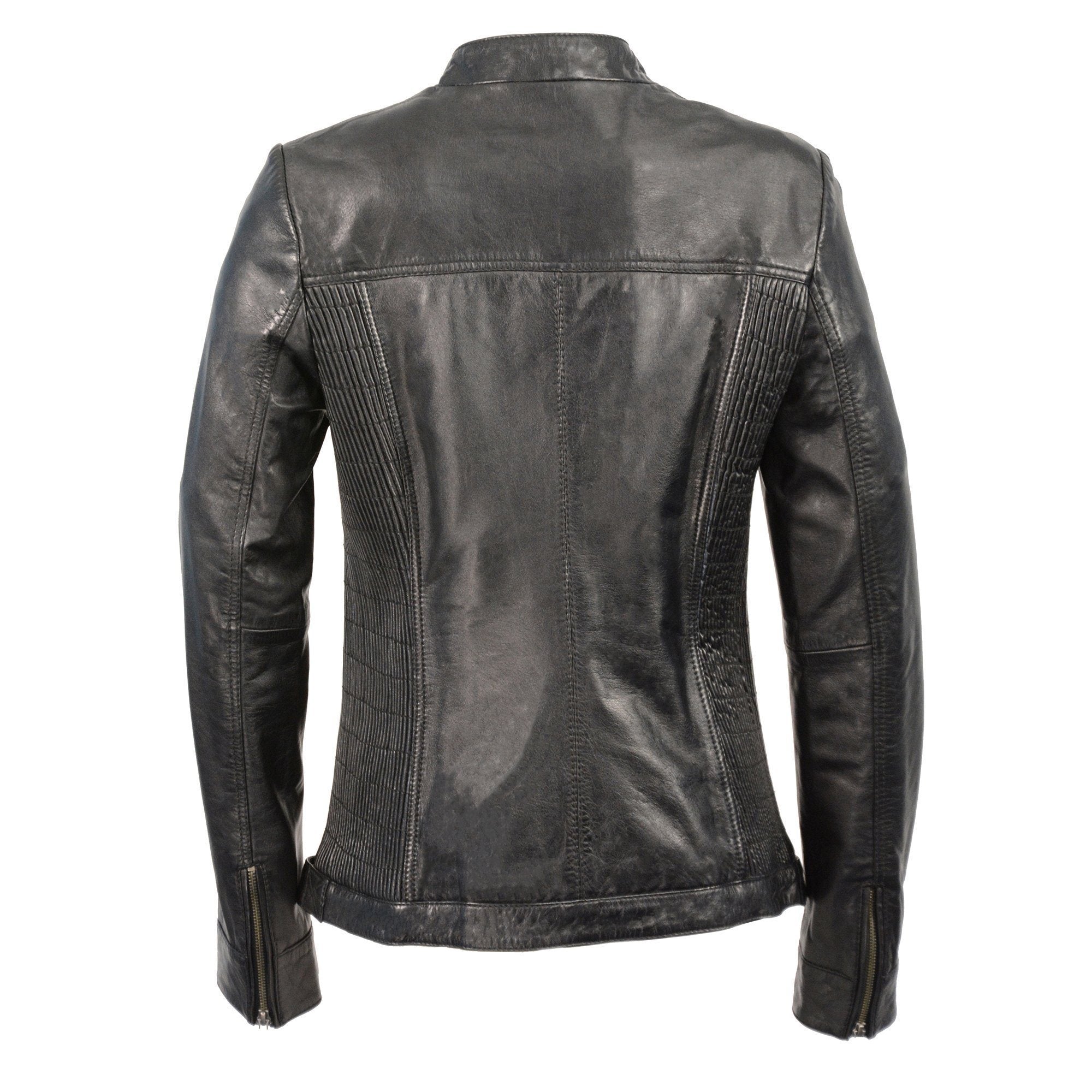 Milwaukee Leather SFL2855 Women's Black  Zip Front Fashion Leather Jacket with Side Stretch Fitting