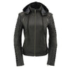 Milwaukee Leather SFL2865 Women's Black Hooded Scuba Leather Jacket