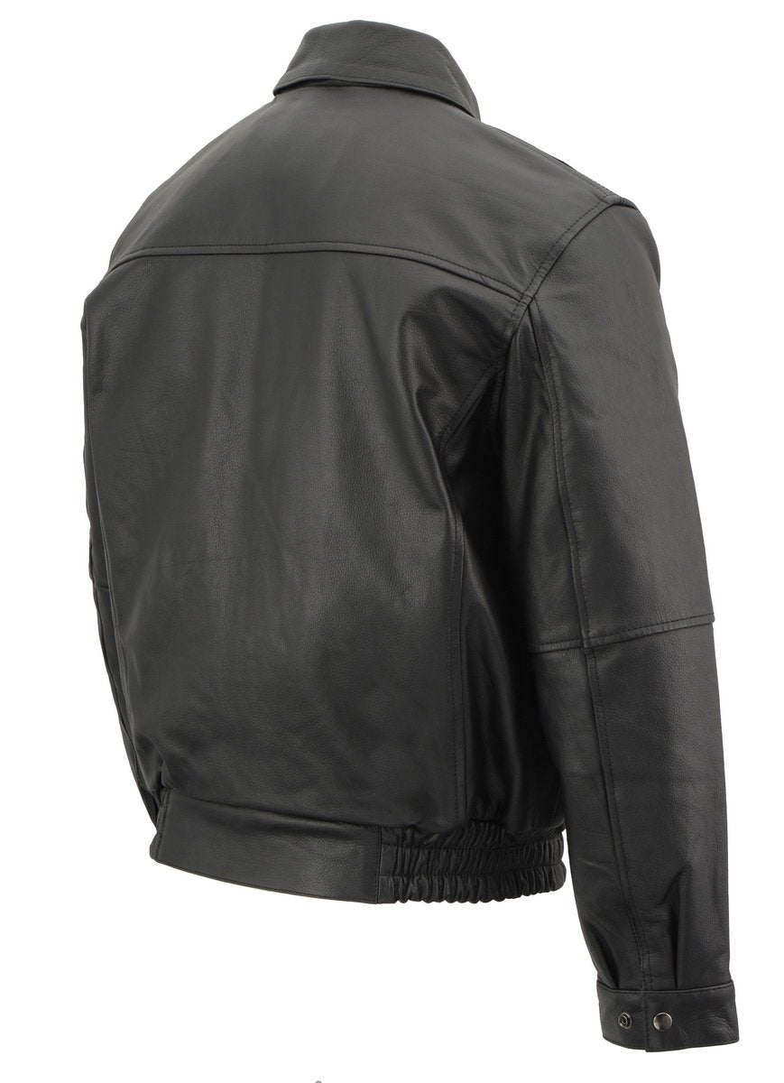 Milwaukee Leather SFM1519 Men's Classic Black Bomber Leather Jacket - Milwaukee Leather Mens Leather Jackets