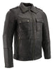 Milwaukee Leather SFM1810 Men's Black Lamsbkin Patch Pocket Leather Jacket