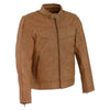 Milwaukee Leather SFM1835 Men's Saddle ‘Cafe Racer’ Leather Jacket with Snap Button Collar