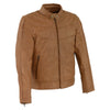 Milwaukee Leather SFM1835 Men's ‘Café Racer’ Saddle Leather Jacket with Snap Button Collar - Milwaukee Leather Mens Leather Jackets