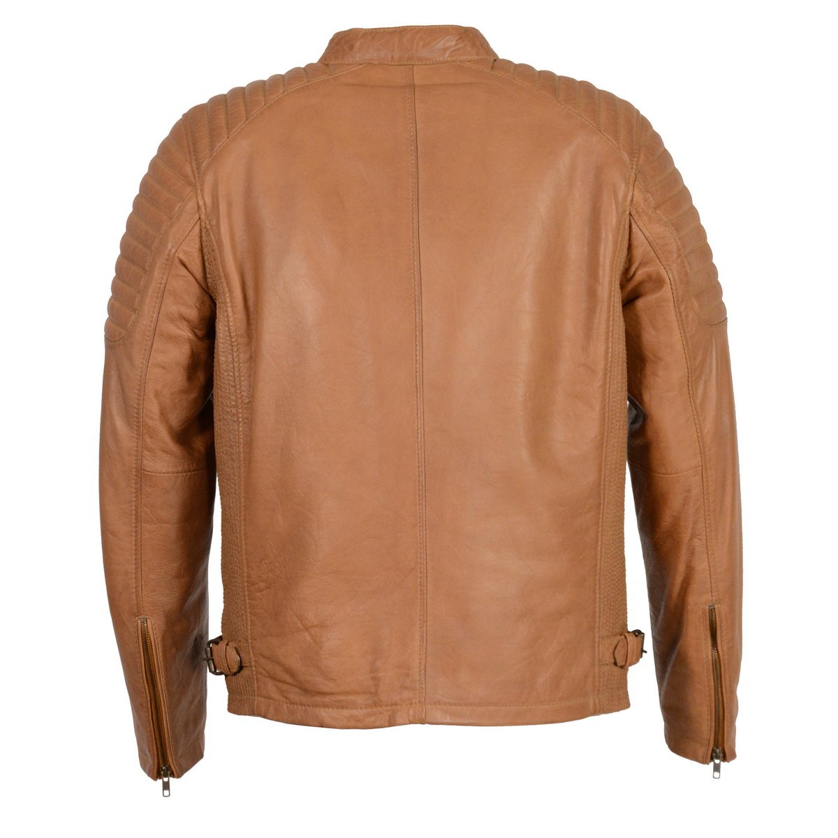 Milwaukee Leather SFM1840 Men's 'Quilted' Saddle Leather Jacket with Snap Button Collar - Milwaukee Leather Mens Leather Jackets