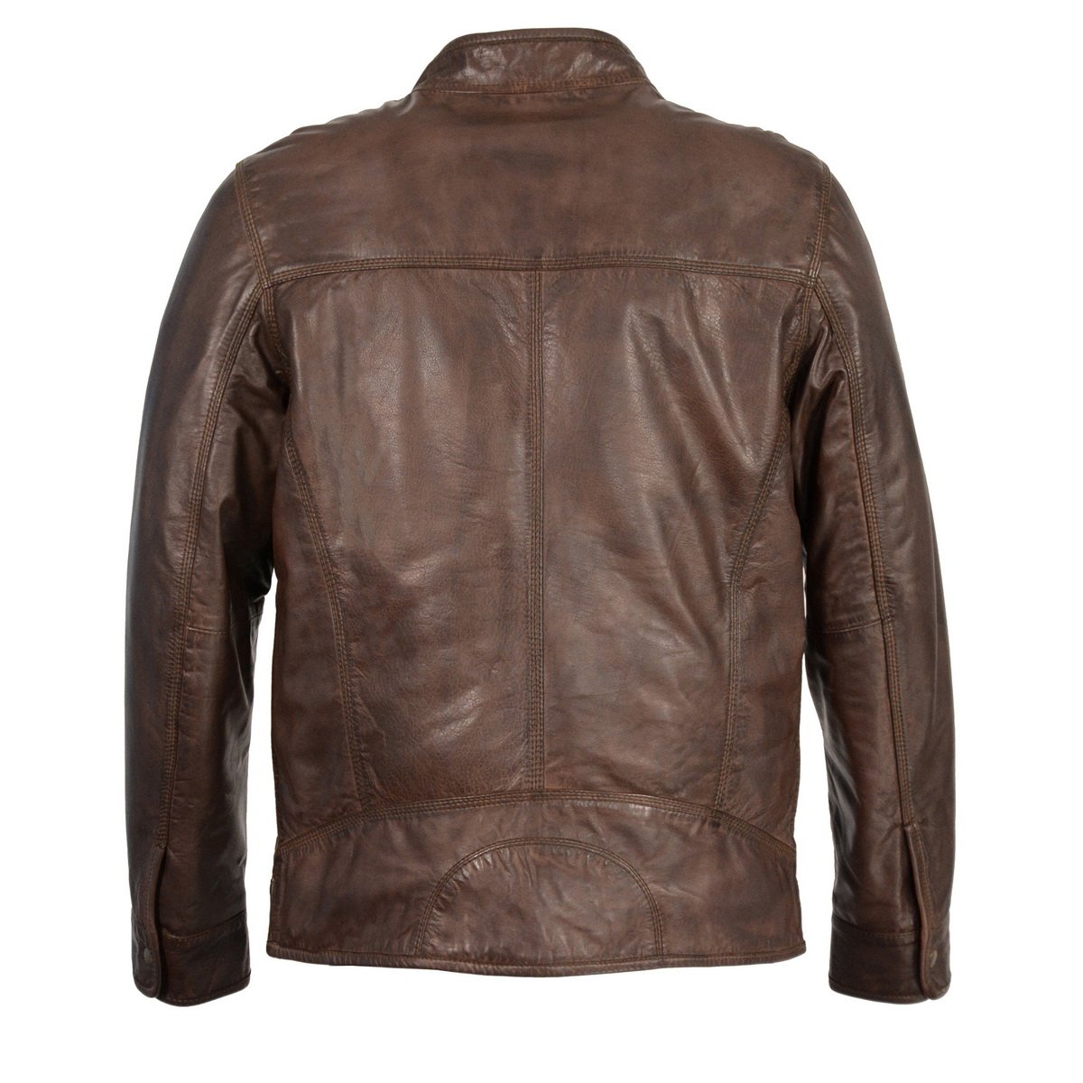 Milwaukee Leather SFM1865 Men's Broken Brown Leather Jacket with Front Zipper Closure