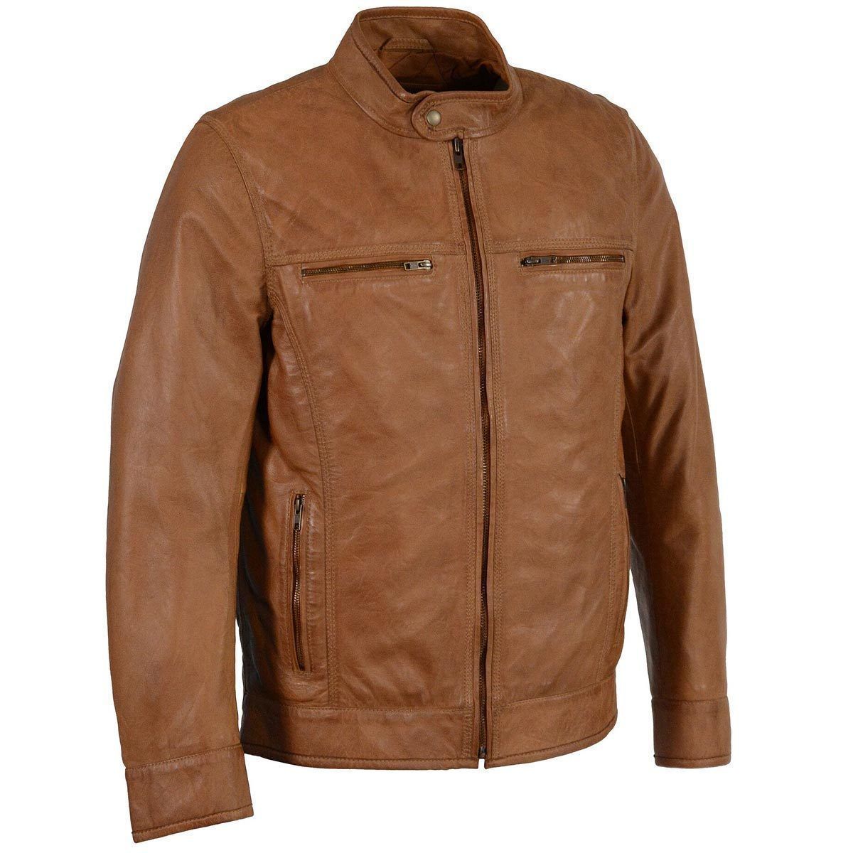 Milwaukee Leather SFM1865 Men's Saddle Classic Zipper Front Leather Jacket