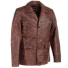 Milwaukee Leather SFM1870 Men's Red Leather Button Closure Car Coat Blazer Jacket - Milwaukee Leather Mens Leather Jackets