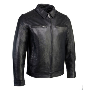 Boston Harbour 1.0 Men's Black New Zealand Lamb Leather Fashion Car Coat Jacket