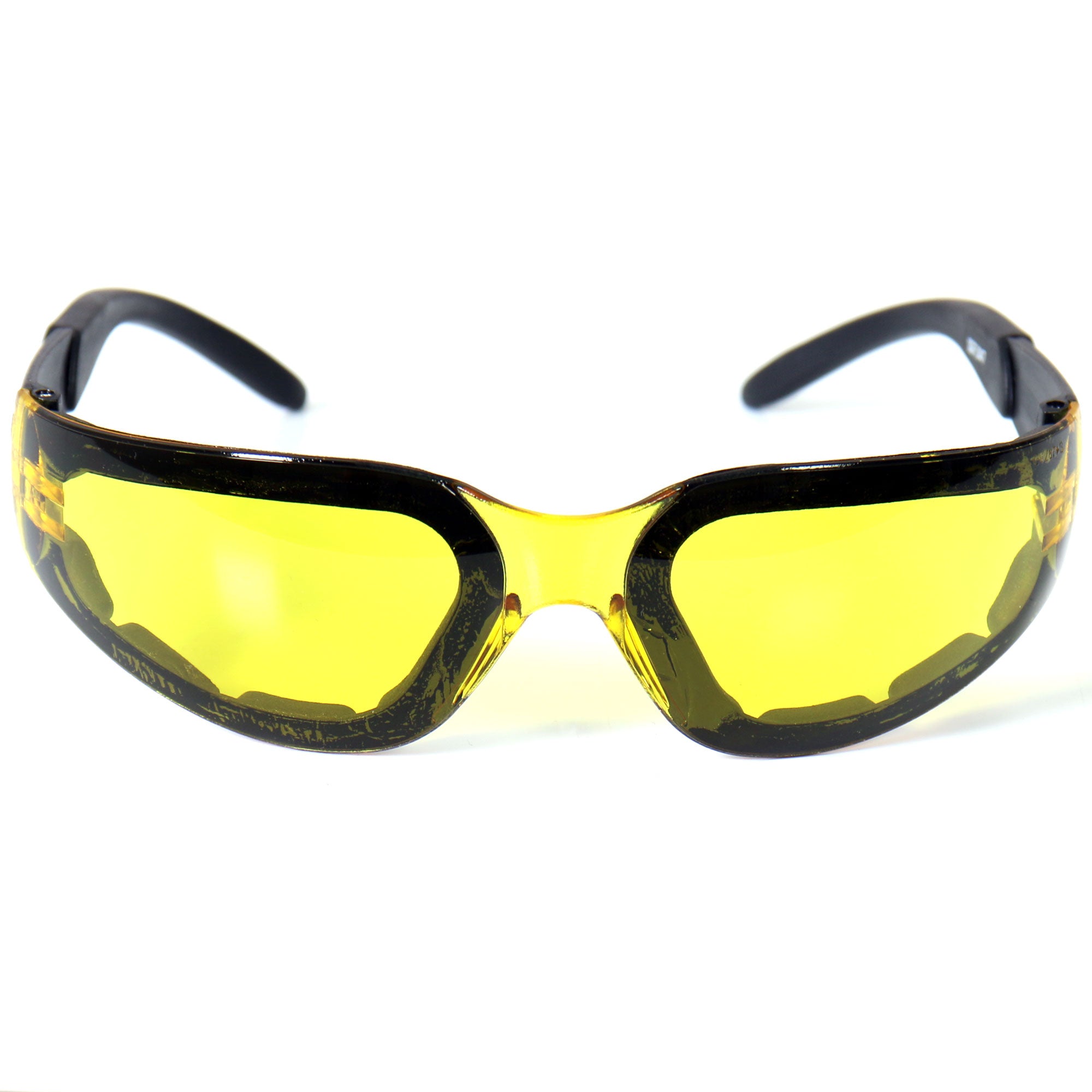 Hot Leathers Rider Sunglasses with Padding and Yellow Lenses