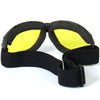 Hot Leathers SGG1007 Eliminator Style Motorcycle Riding Goggles with Yellow Lenses