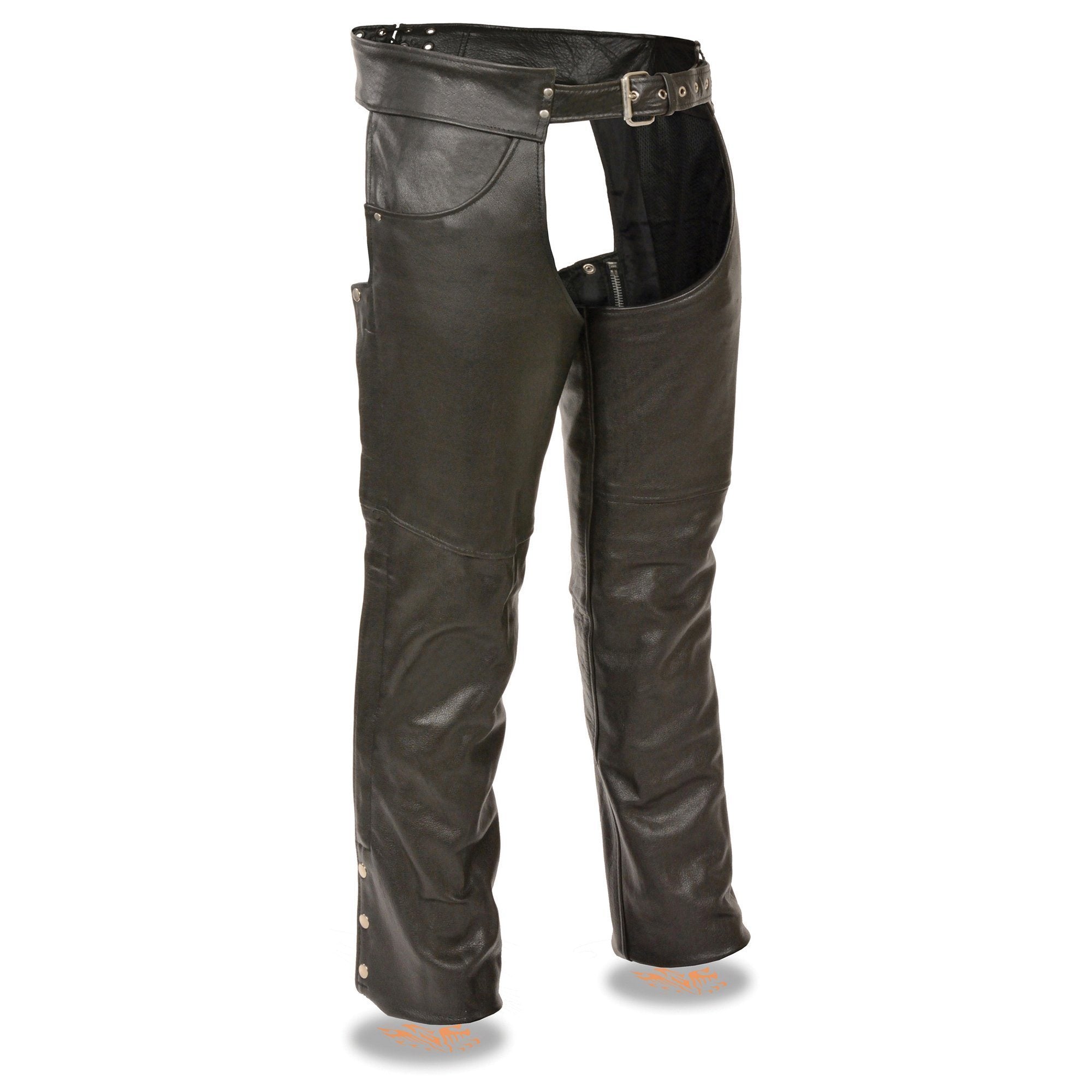 Milwaukee Leather SH1101TALL Men's Black Tall Classic Leather Chaps with Jean Pockets - Milwaukee Leather Mens Leather Chaps