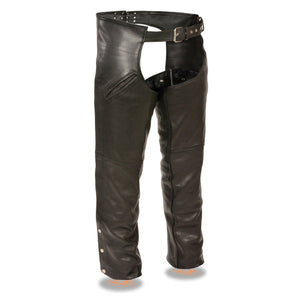 Milwaukee Leather SH1103 Men's Black Leather Slash Pocket Chaps with Snap Out Liner - Milwaukee Leather Mens Leather Chaps
