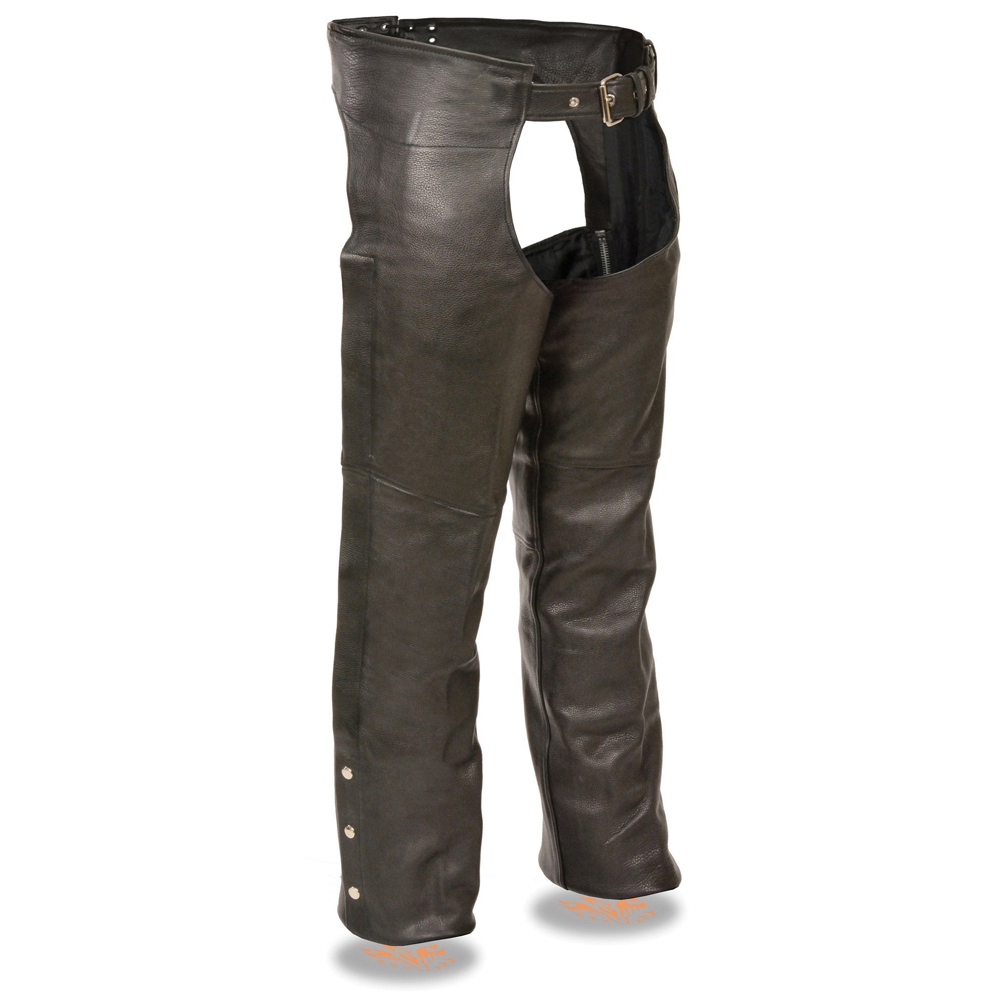 Milwaukee Leather SH1115 Men's Black Classic Fully Lined Leather Chaps - Milwaukee Leather Mens Leather Chaps
