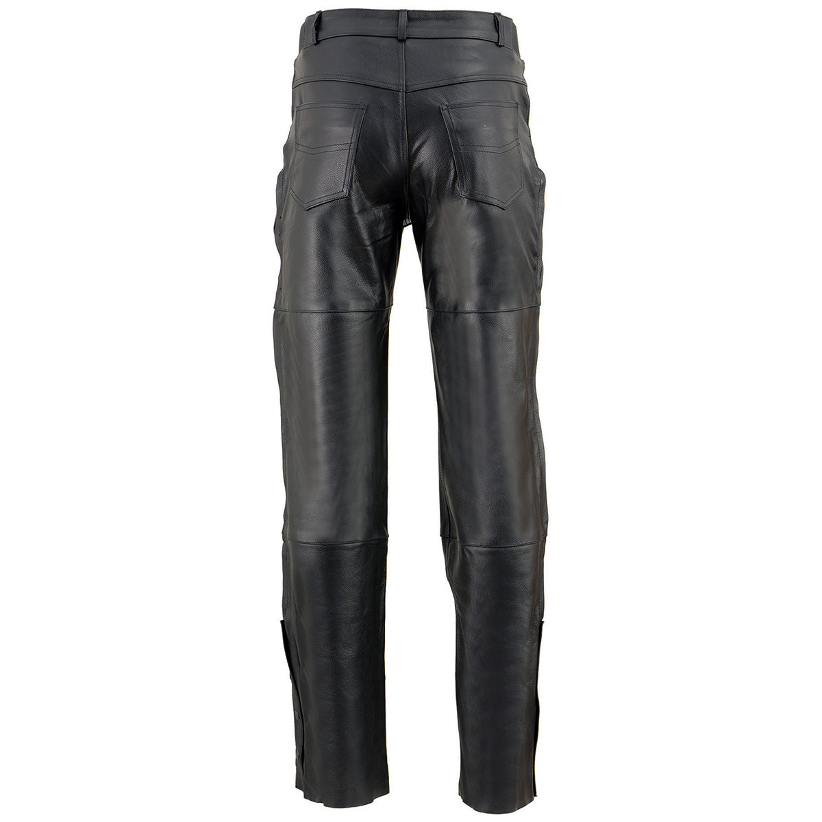 Milwaukee Leather SH1150 Men's Black Leather Motorcycle Over Pants with Jean Style Pockets